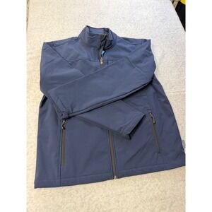 Free Country Mens Navy Blue Softshell Jacket Water Resistant Small 543MOF5149S
